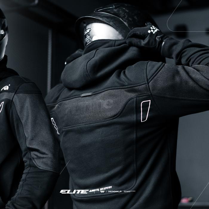 Promo Oneonenine Ksr Hoodie Zipper Elite Black - Hoodie Motor Body Protector