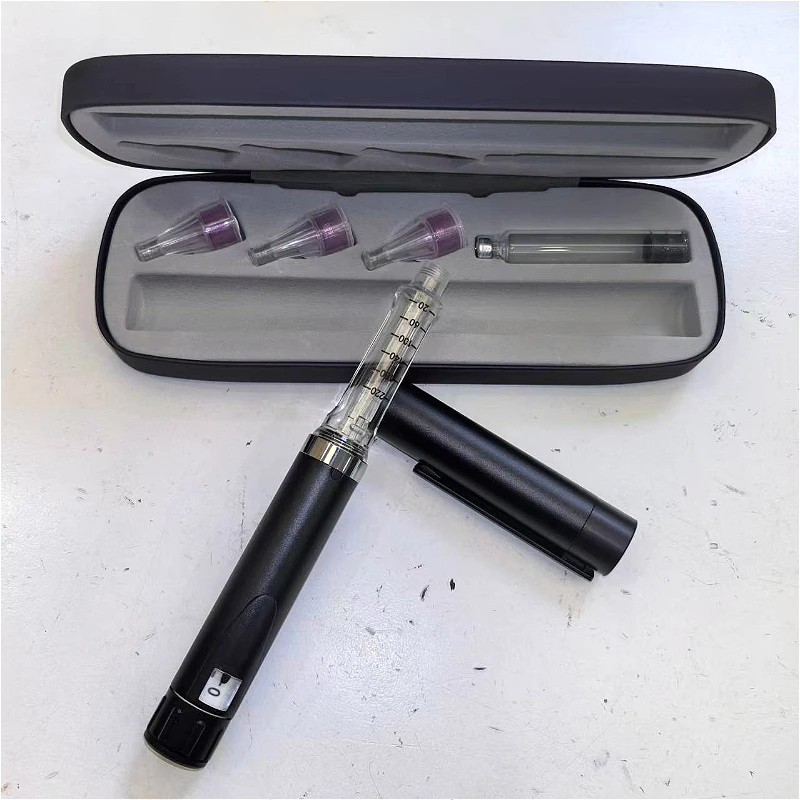 Reusable injection pen (pen+needle+3ml ink bag+pen case) suitable for growth hormone, insulin, etc.