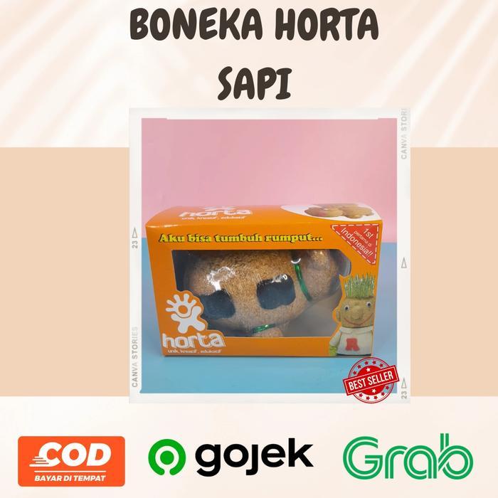 Boneka Horta Boneka Edukasi Karakter Sapi Lucu Imut Bisa Tumbuh Rumput