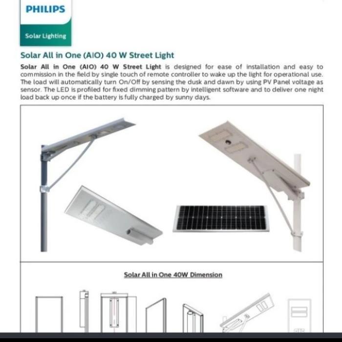 TERLENGKAP PJU PHILIPS SOLAR CALL 40W
