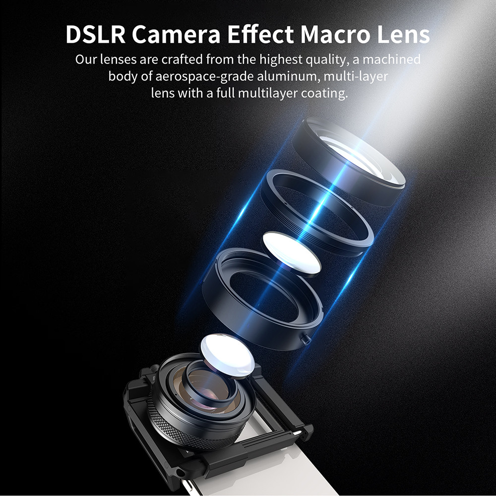 APEXEL 10-20X Zoom Macro Lens HD Micro Phone Camera Lenses Support Eye Macro Photography for iPhone