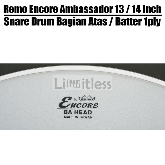 Remo Encore Ambassador 13 / 14 Inch Coated Head Drum Snare Bagian Atas / Batter Original