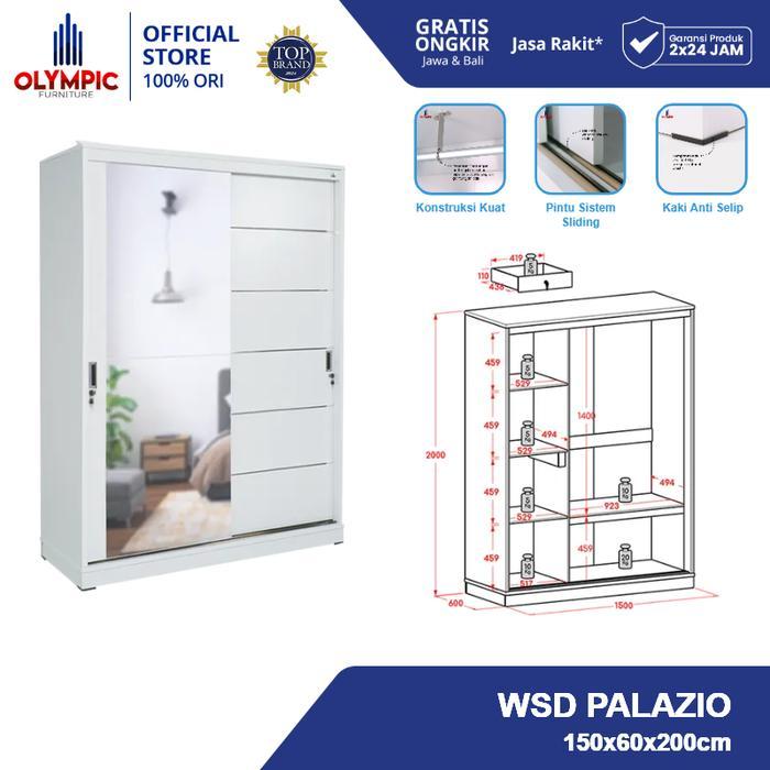 Olympic Lemari Pakaian Sliding / Lemari Baju Sliding / WSD PALAZIO