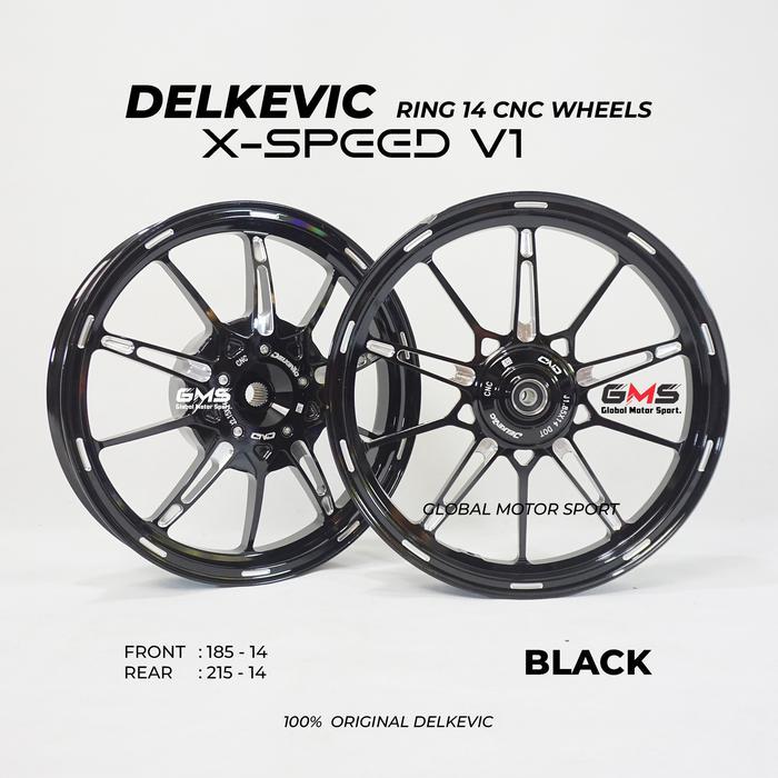 VELG DELKEVIC XSPEED V1  RING 14 VARIO BEAT MIO ORIGINAL DELKEVIC PNP Motorcycle - BLACK V1, MIO M3 