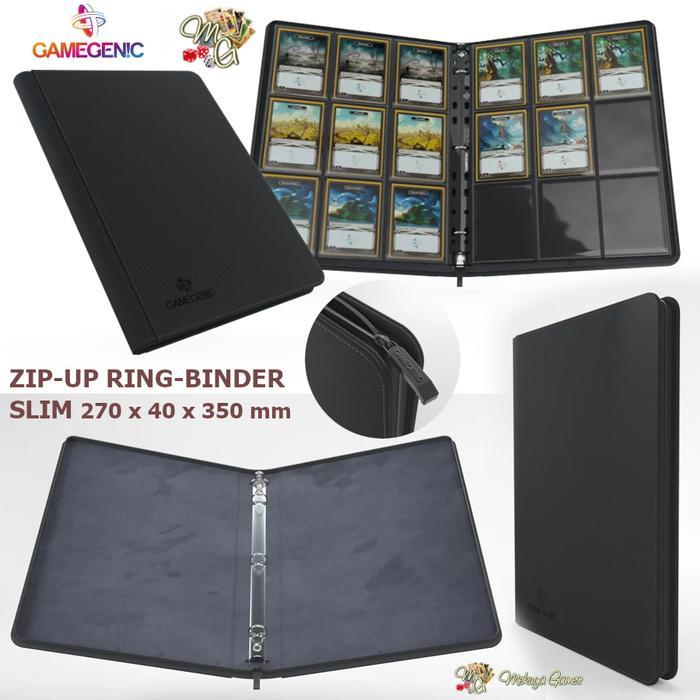 GAMEGENIC ZIP-UP RING-BINDER SLIM ORDNER 3-RING A4 ZIPPER BINDER