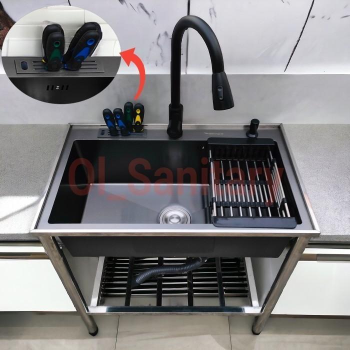bak cuci piring sink black kitchen sink set stainless sink portable Minimalis Kran - MEJAPISAU+TARIK