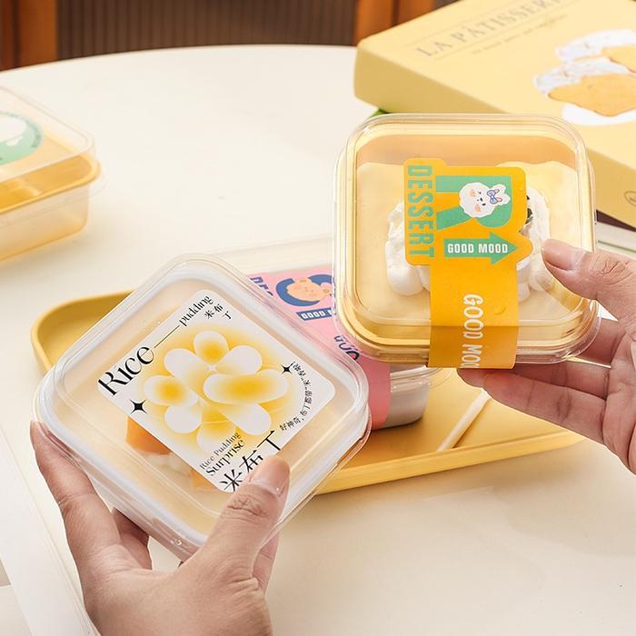 10 Pcs Mika Dessert Segi / Mika Tiramisu / Tray Mika Puding / Blister Box Tray Mika Kue Cake W096