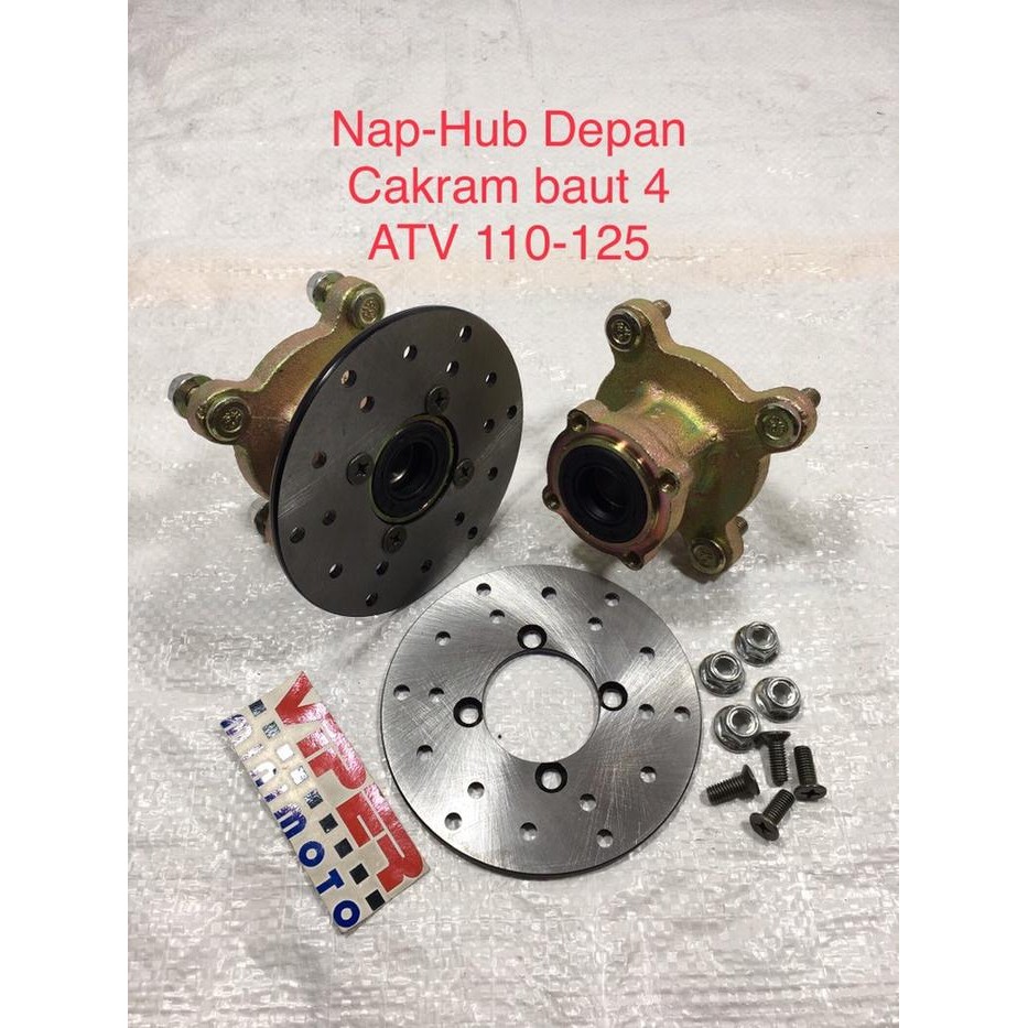 Nap-Hub Roda Depan Cakram Baut 4 Atv-Gokart-Buggy