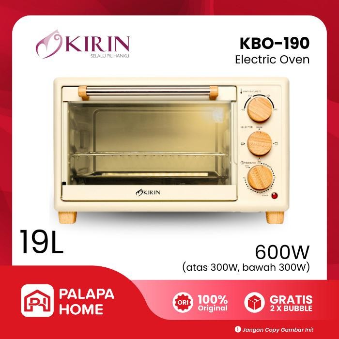 Oven Listrik KIRIN KBO 190 19 Liter Low Watt Open Kue Api Atas Bawah MURAH