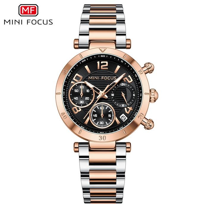 Jam Tangan Wanita Mini Focus Refinement And Elegant Chronograph Original Anti Air