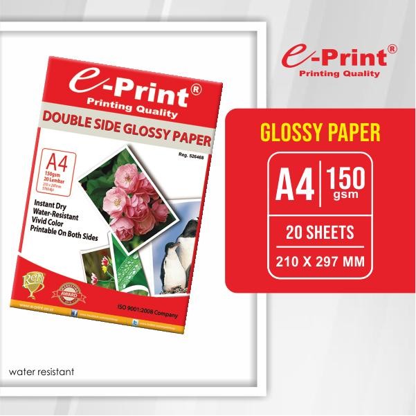 

Pilihan- Kertas Foto Double Side Glossy Photo Paper A4 150Gsm 20Lembar E-Print