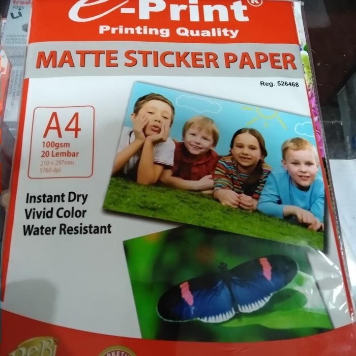 

Pilihan- Kertas Matte Stiker A4 100 Gsm Isi 20 Lembar