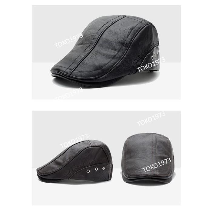 New // Baseball Cap Leather : Smirnoff - Topi Baseball Topi Kulit Topi Winter // 100% Original