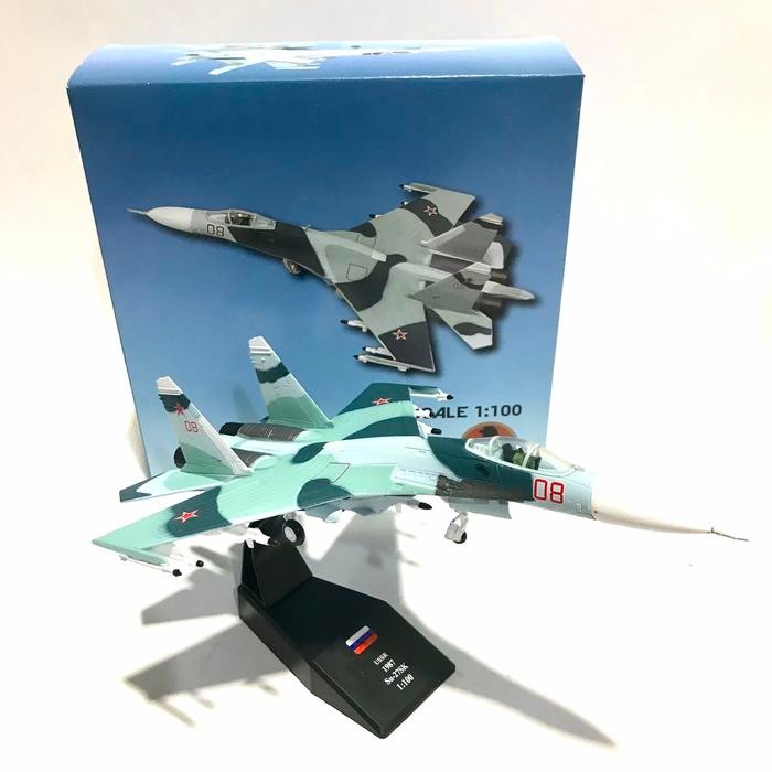 PROMO MINIATUR DIECAST PESAWAT SUKHOI SU-27 FLANKER SKALA 1:100 PACKING AMAN