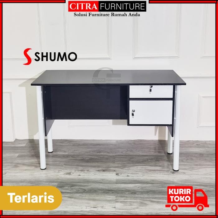 SHUMO Meja Tulis Kantor Kaki Besi Bulat n Houston Series Meja Kerja Belajar Komputer