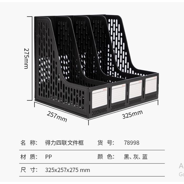 

DELI FILE TRAY RAK BOX FILE TEMPAT DOKUMEN 4 SEKAT 3 WARNA 78998