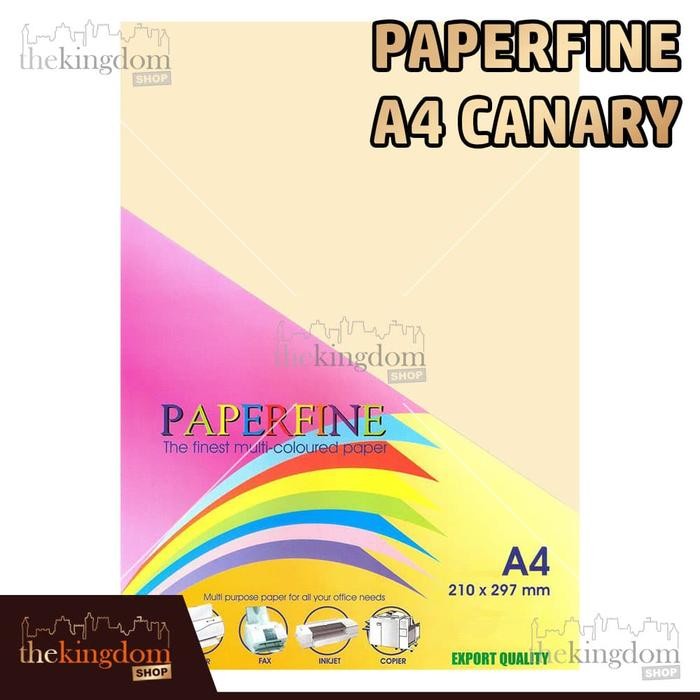 

Paperfine Kertas HVS Warna A4 Canary Isi 100 Lembar Kode Warna 115