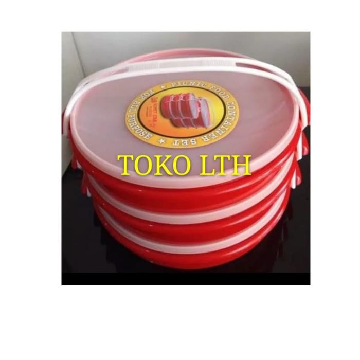 Pilihan- Rantang Catering Susun 3 Bulat Plastik / Box Catering / Rantang Susun