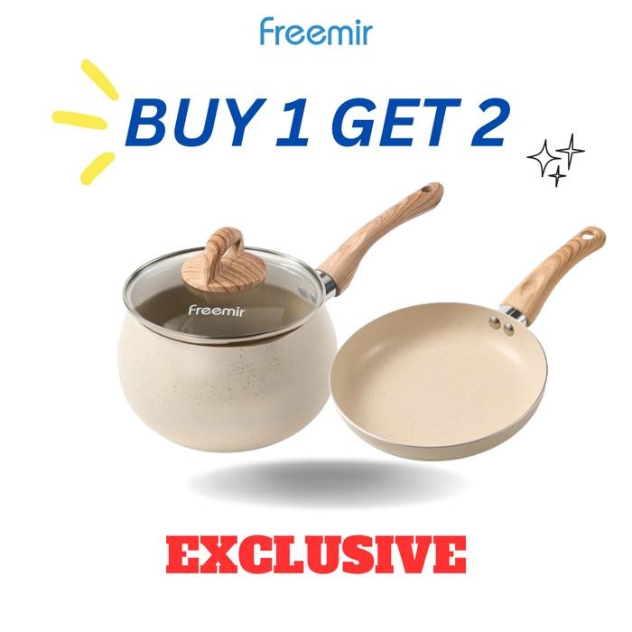 Pilihan- [Freemir X Nasihatul89] Bundle Teflon Dan Panci Freemir Panci Rebus Masak Air Mpasi