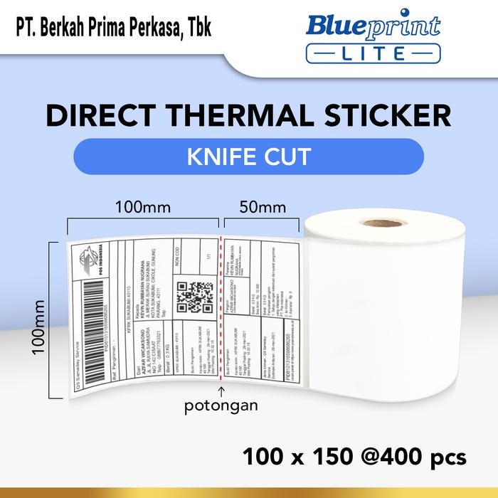 

Direct Thermal Sticker Resi BLUEPRINT Lite 100x150 mm 400Pcs Knife Cut