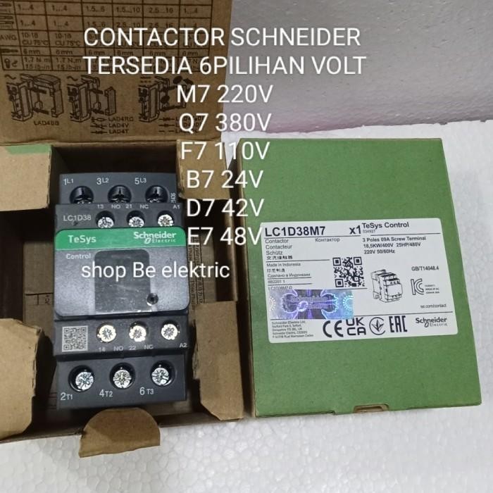 Kontaktor Schneider Lc1D38B7 Lc1D38 B7 24Vac 50A 3P Original