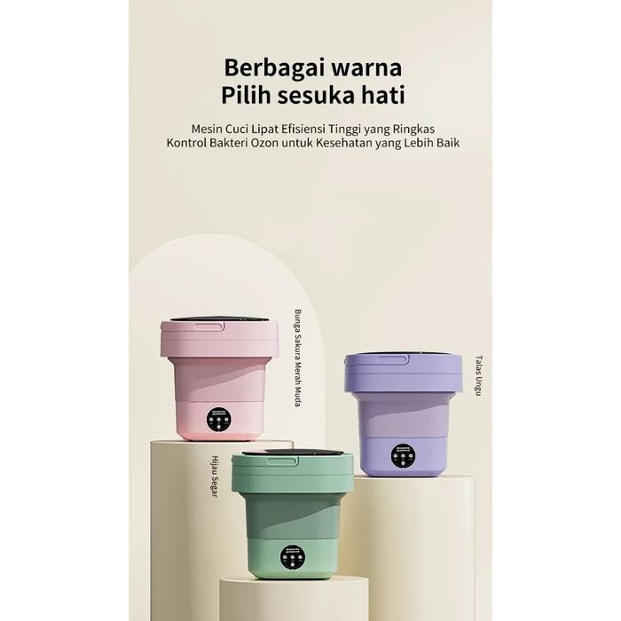 

Mesin Cuci Ultrasonic Mini Portable Lipat Otomatis Pengering Pakaian 36Watt Sterilisasi Cahaya Biru