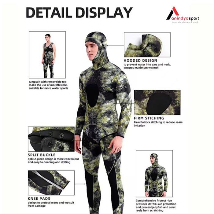 Wet Suit Scuba Diving Demmet Baju Selam Spearfishing Suit 3mm