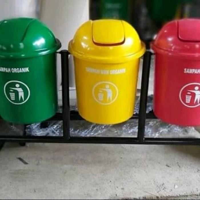 tempat sampah fiberglass 3 in 1 50 Liter