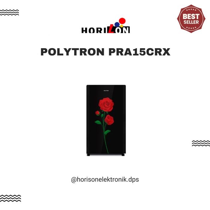 KULKAS 1 PINTU POLYTRON PRA15CRX GLASS DOOR