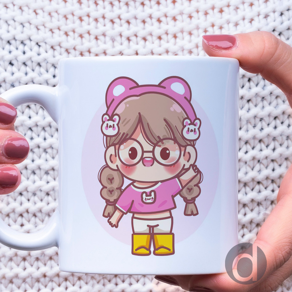 Mug Chibi Ilustrasi Cinta & Kebahagiaan