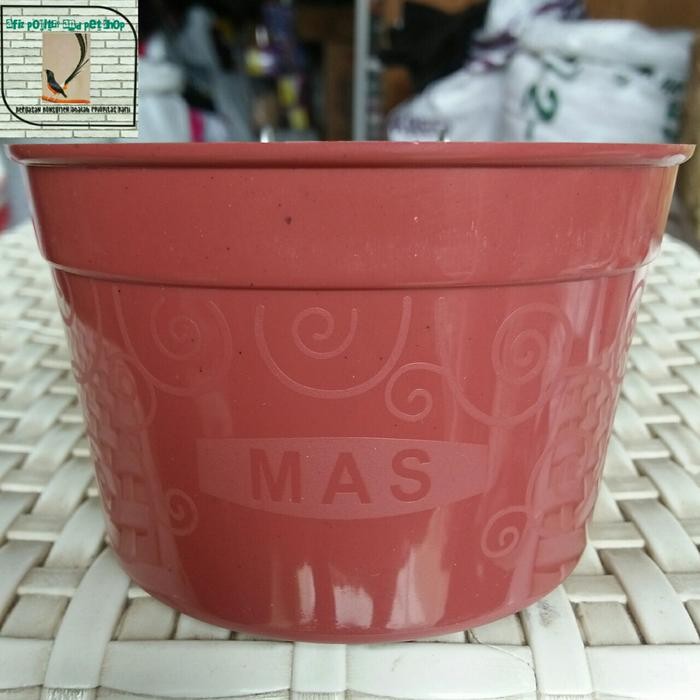 CEPUK WADAH PAKAN MINUM BURUNG KAWAT PLASTIK MOTIF BATIK