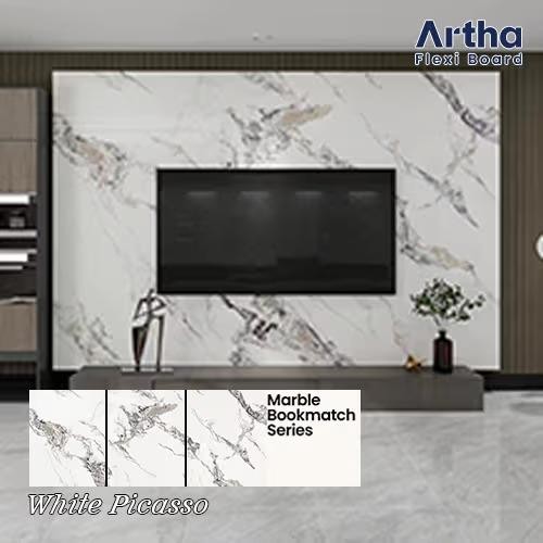 Artha Flexi Board WPC Marmer Marble Tebal 8 mm Flexi Board Panel Dinding Marmer Panel WPC Premium