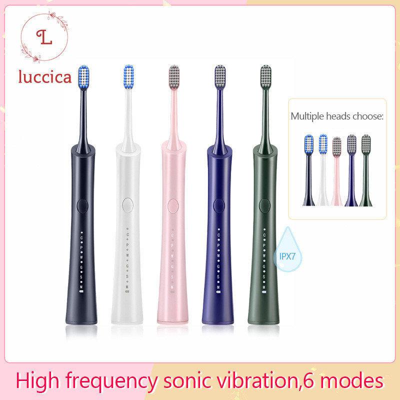LUCCICA-Powerful Ultrasonic Sonic Electric Toothbrush USB Rechargeable Adult Waterproof Washable Ele