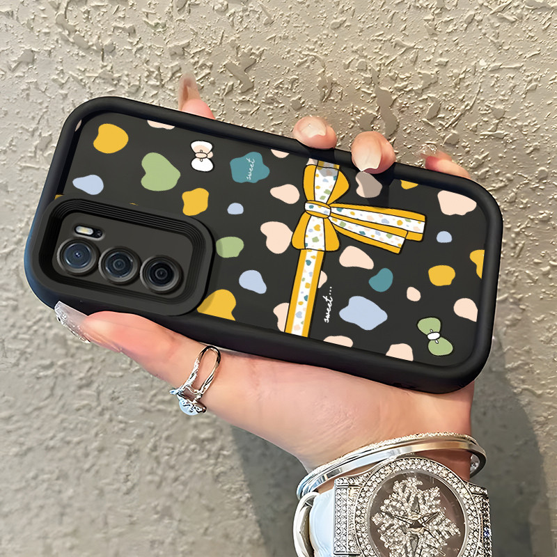 Casing Hp OPPO A16 OPPO A16s OPPO A54s Case Casing Kuning kupu-kupu simpul pola HP Kasing Silikon So