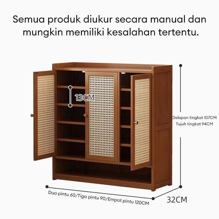 Lemari Sepatu / Rak Sepatu Kayu Minimalis / Rak sepatu Tertutup