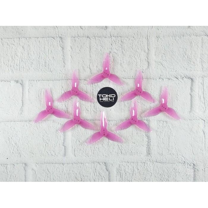 Stok Baru 4 Pair Gemfan Hurricane 2023 3 Blade 2" Propeller - Pink