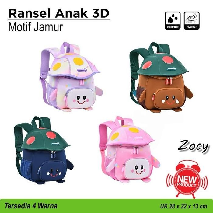 SIAPKIRIM Tas Ransel Anak 3D Motif Jamur READY STOCK