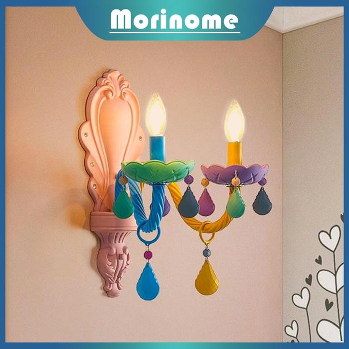 Laris Lampu Dinding Rainbow Macaron Putri Kamar Gadis Kartun Kamar Tidur Besi Tempa Led E14 3