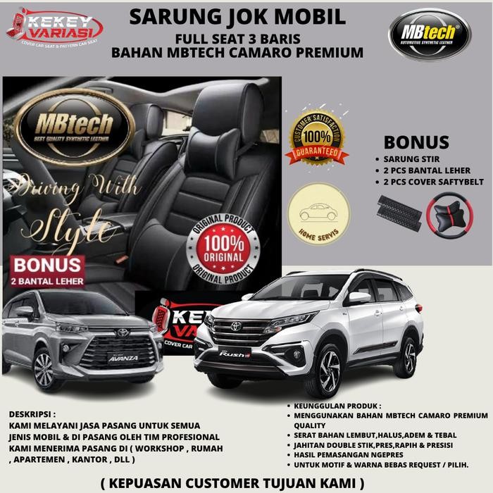 Terlaris Sarung Jok Mobil Busa Hitam 08 Avanza Rush Expander Mbtech Camaro