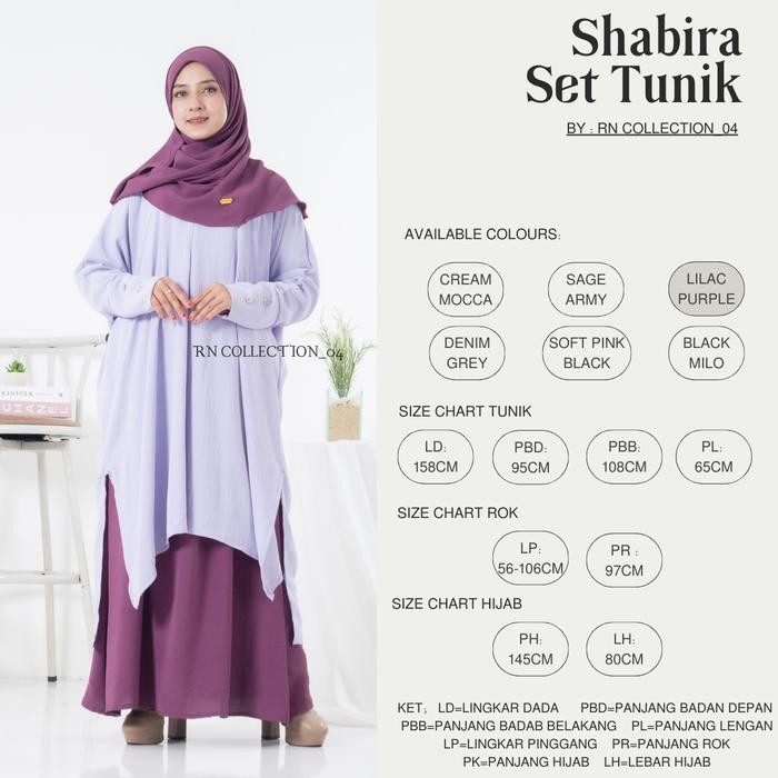 Pilihan- Shabira Set Tunik Kombinasi // Setelan Atasan Tunik+Rok Panjang +Hijab // Setelan