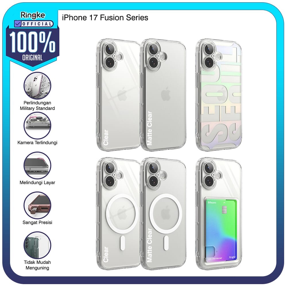 Casing Ringke for iPhone 17 Fusion / Magnetic / Card Tempat Kartu Slot Uang Card Holder Case Tipis A