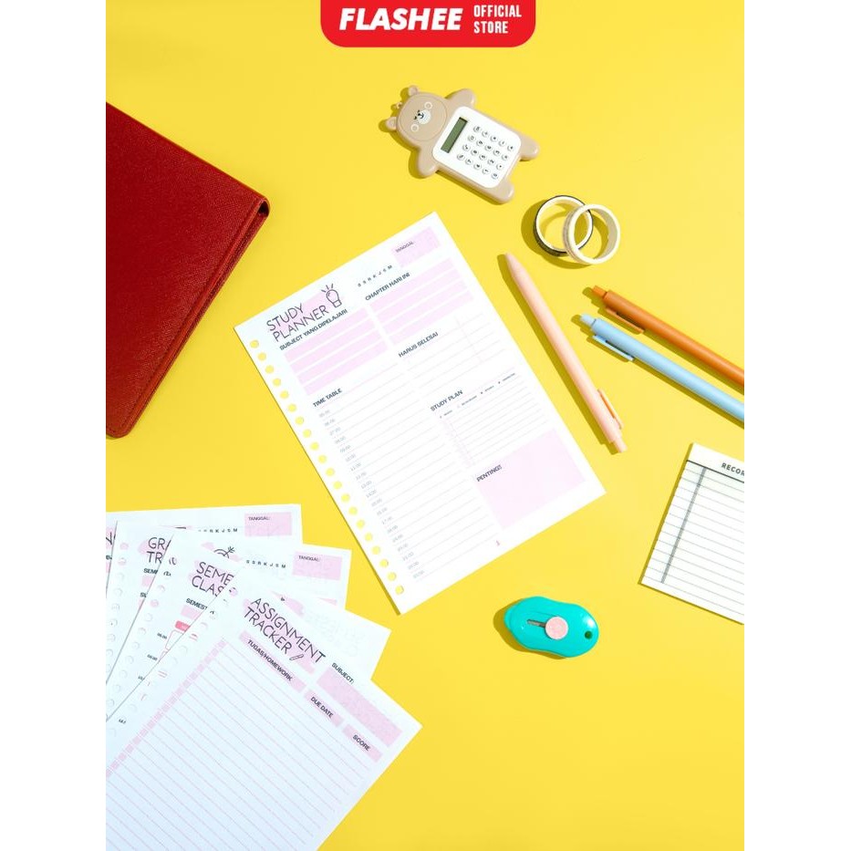

New Flashee Loose Leaf Study Planner Buku Rencana Studi Student Planner A5 B5 Isi Binder Studi A5 B5