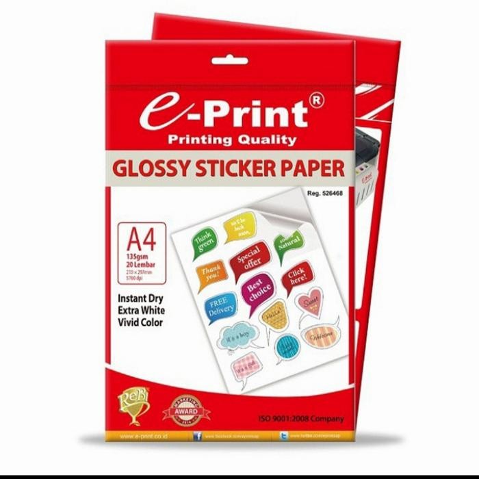 

Glossy Sticker Paper a4 eprint