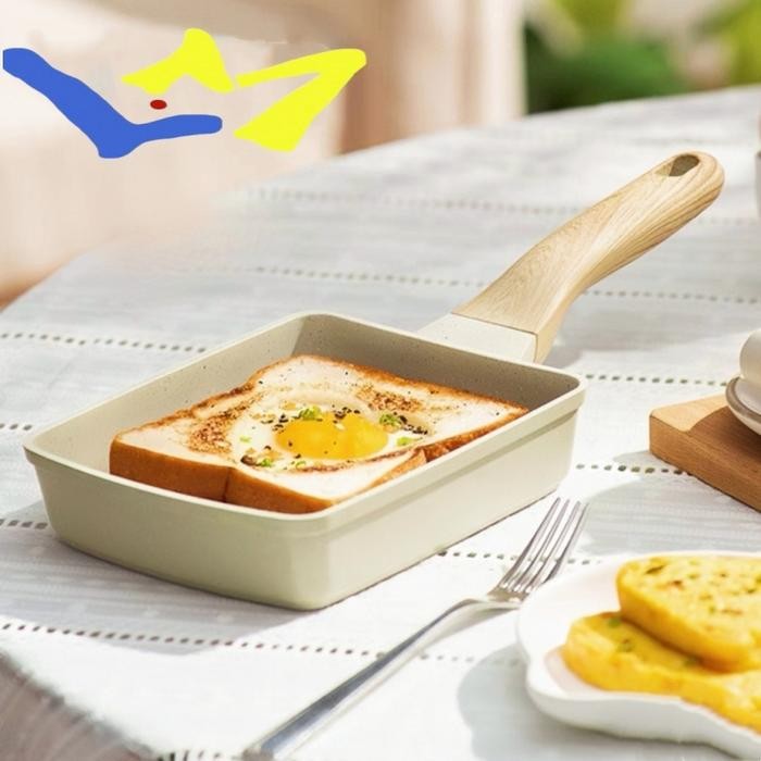 Tamagoyaki Pan White Granite Penggorengan Telur Omelette Anti lengket 18cm