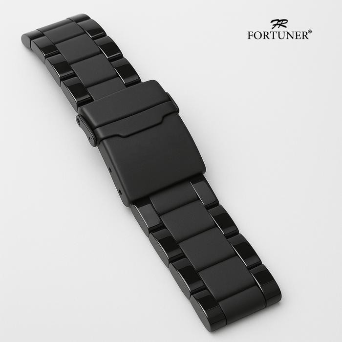 MURAH Fortuner Rantai Jam Tangan Stainless Steel Ukuran 22 24 26 mm Panjang 19cm Silver Hitam Tanpa