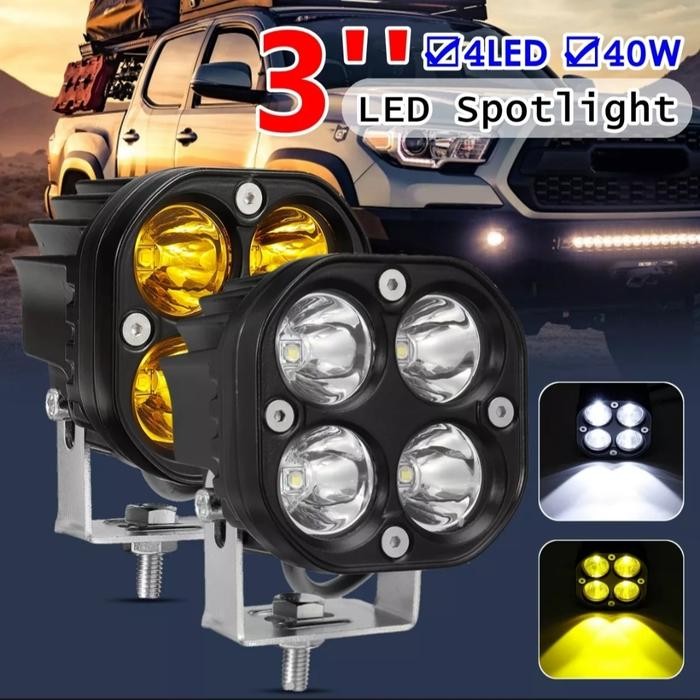 Lampu Tembak Worklight 4 Mata Led 40W Putih/Kuning