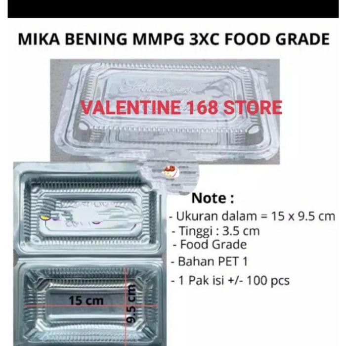 mika plastik bening 3c/3xc tempat kue puding makanan nasi mie goreng