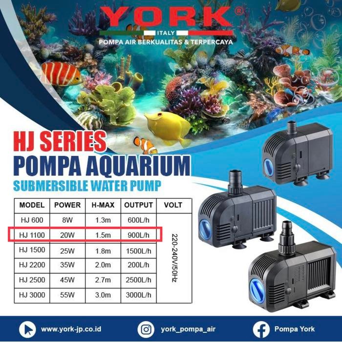 @=@=@=@=] YORK HJ 1100 pompa akuarium celup submersible aquarium