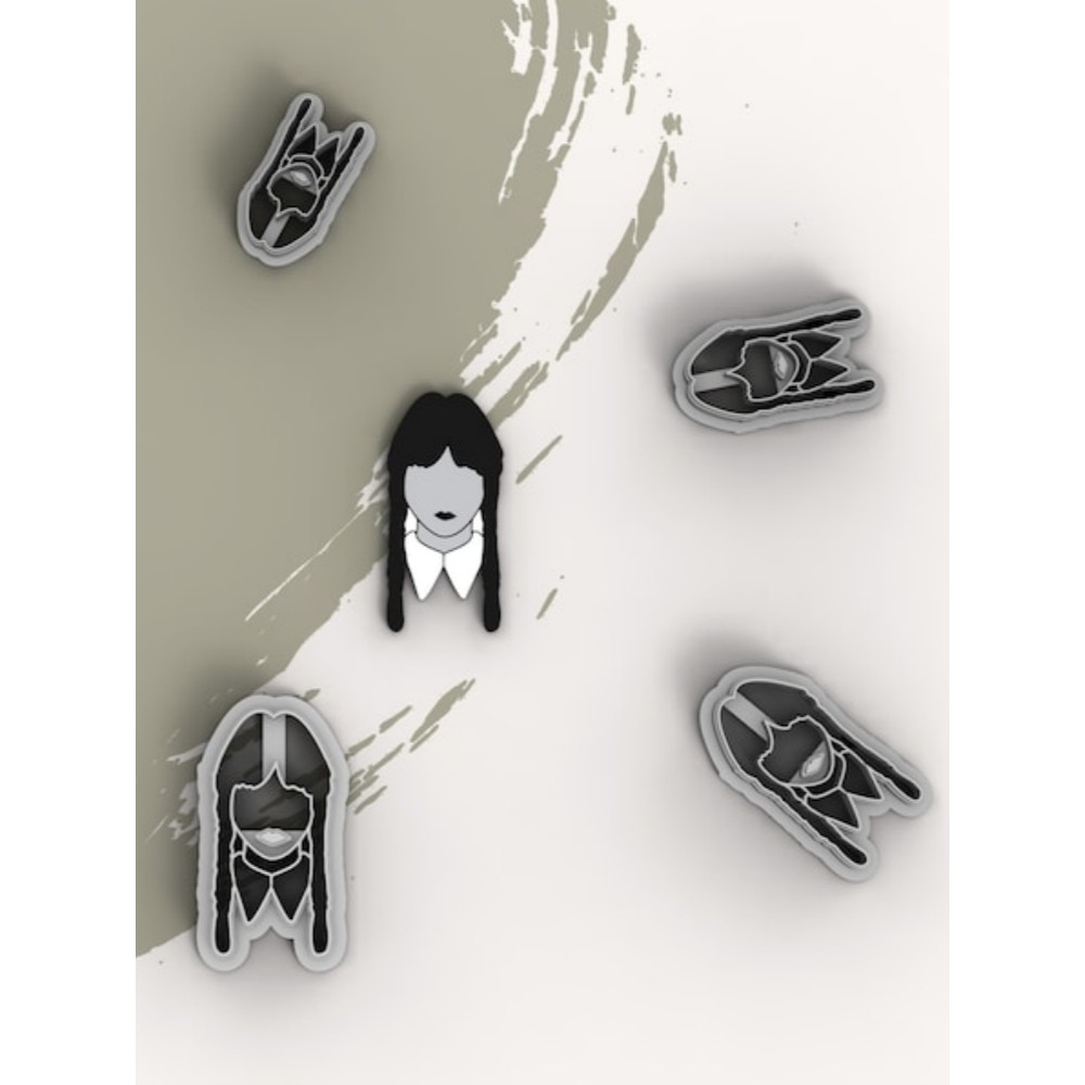 Wednesday Girl Polymer Clay Cutter , Halloween Cutters, Fall Cutters, Autumn Cutters, Clay Cutters, 