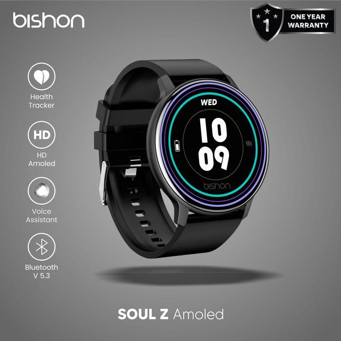 56I0  Smartwatch Hd Amoled Display Bishon Soul Z Sport - Ios Android Support